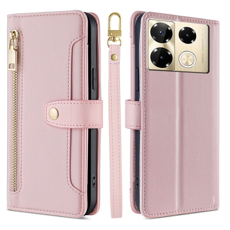 Sheep Texture Cross-body Zipper Wallet Leather Phone Case, For Infinix Note 40 Pro 4G, For Infinix Note 40 Pro 5G, For Infinix Note 40 4G, For Infinix Hot 40i