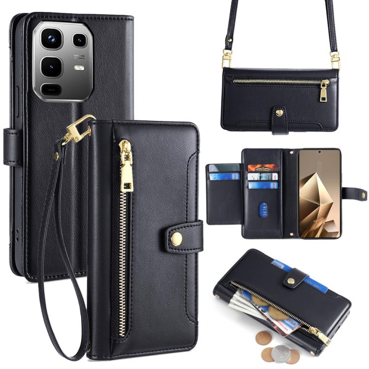 Sheep Texture Cross-body Zipper Wallet Leather Phone Case, For Infinix Note 50x 5G, For Infinix Note 50 Pro+ 5G, For Infinix Note 50 4G, For Infinix Hot 50i 4G