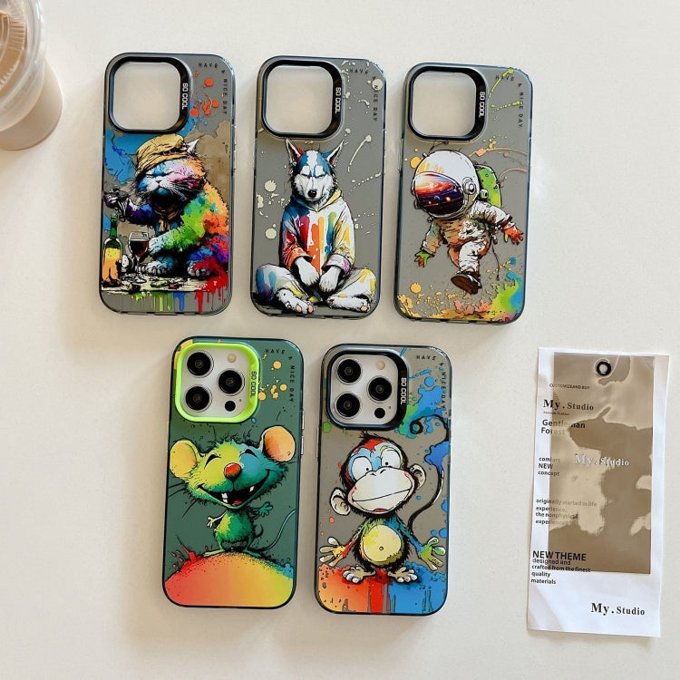 Animal Pattern Oil Painting Series PC + TPU Phone Case, For iPhone 15 Pro Max