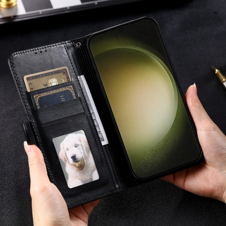For Samsung Galaxy S24+ 5G Simple 6-Card Wallet Leather Phone Case(Black)