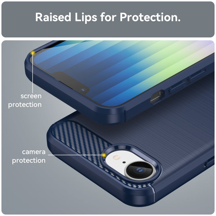 Brushed Texture Carbon Fiber TPU Phone Case, For iPhone 17e / 16e, For iPhone 17 Pro Max, For iPhone 17 Pro, For iPhone 17, For iPhone Air, For iPhone 16 Pro Max, For iPhone 16 Pro, For iPhone 16 Plus