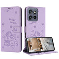 Embossed Kitten Phone Leather Case with Lanyard, For Motorola Moto G 5G 2025, For Motorola Moto G Power / G Play 2025, For Motorola Moto G75, For Motorola Moto S50 / Edge 50 Neo