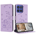 Embossed Kitten Phone Leather Case with Lanyard, For Motorola Edge 60 Fusion, For Motorola Moto G Stylus 5G 2025, For Motorola Moto G05, For Motorola Moto G15