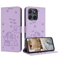 Embossed Kitten Phone Leather Case with Lanyard, For Motorola Moto G67 / G77 5G, For Motorola Edge 70 Fusion 5G, For Motorola Moto G67 Power / G57 Power, For Motorola Edge 70 5G