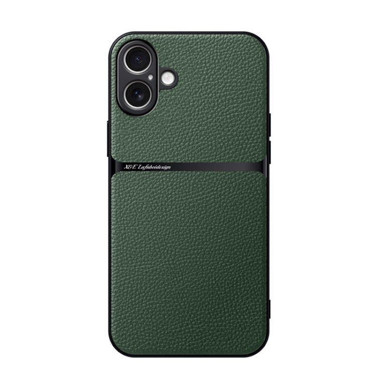 Litchi Leather Magnetic Full Coverage Shockproof Phone Case, For iPhone Air, For iPhone 16 Pro Max, For iPhone 16 Pro, For iPhone 16 Plus
