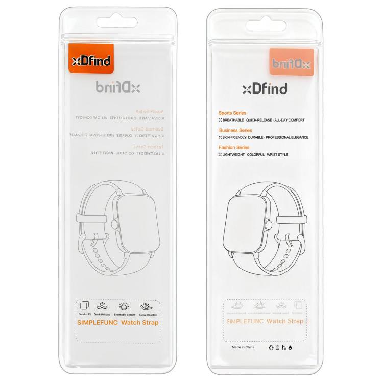 xDfind Flat Head Litchi Texture Magnetic Silicone Watch Band, 18mm, 20mm