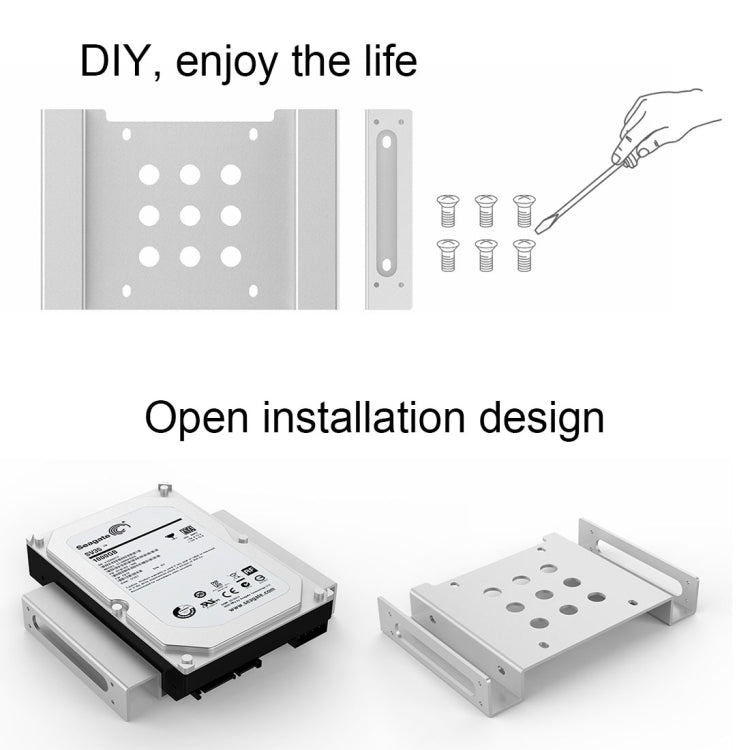 ORICO AC52535-1S 2.5 & 3.5 inch SSD Solid State Rack Aluminum Hard Drive Caddy(Silver)