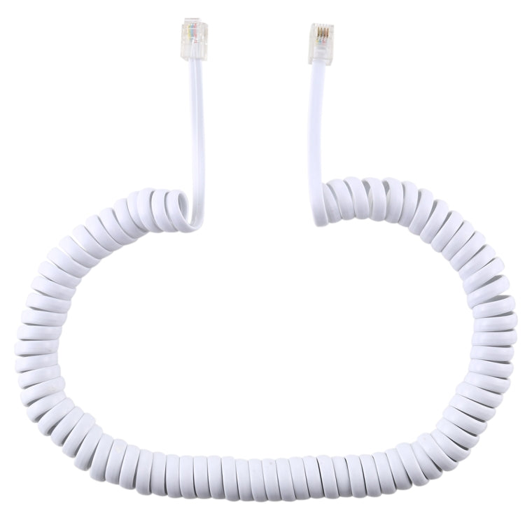4 Core Male to Male RJ11 Spring Style Telephone Extension Coil Cable Cord Cable, Stretch Length: 3m(Black)