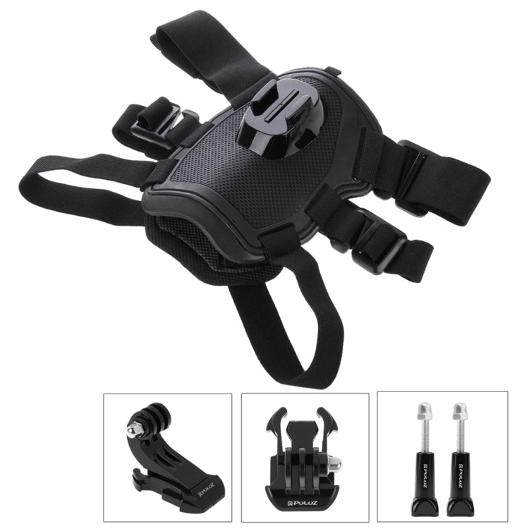 PULUZ Hound Dog Fetch Harness Adjustable Chest Strap Mount for GoPro, Insta360, DJI and Other Action Cameras, Dog Chest Strap
