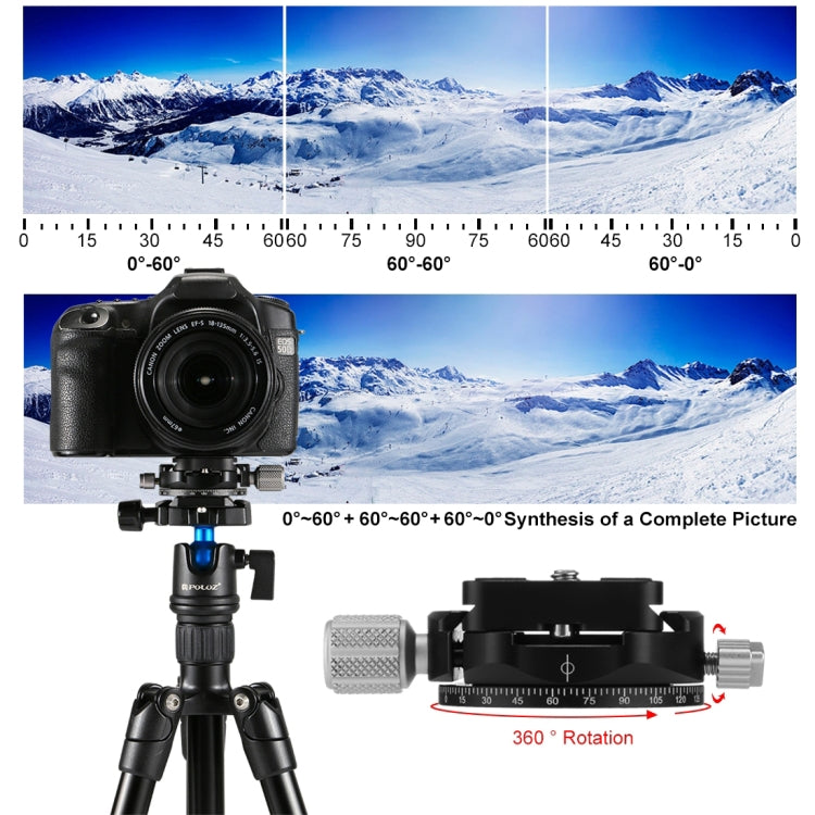 PULUZ Aluminum Alloy Quick Release Plate for Panoramic Head(Grey)