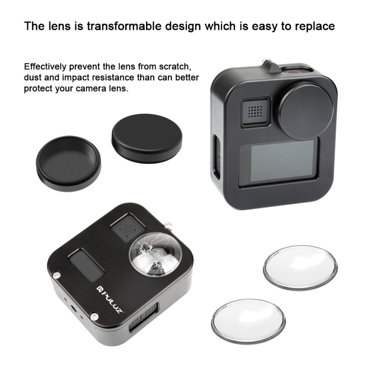 PULUZ Housing Shell CNC Aluminum Alloy Protective Cage for GoPro Max(Black)