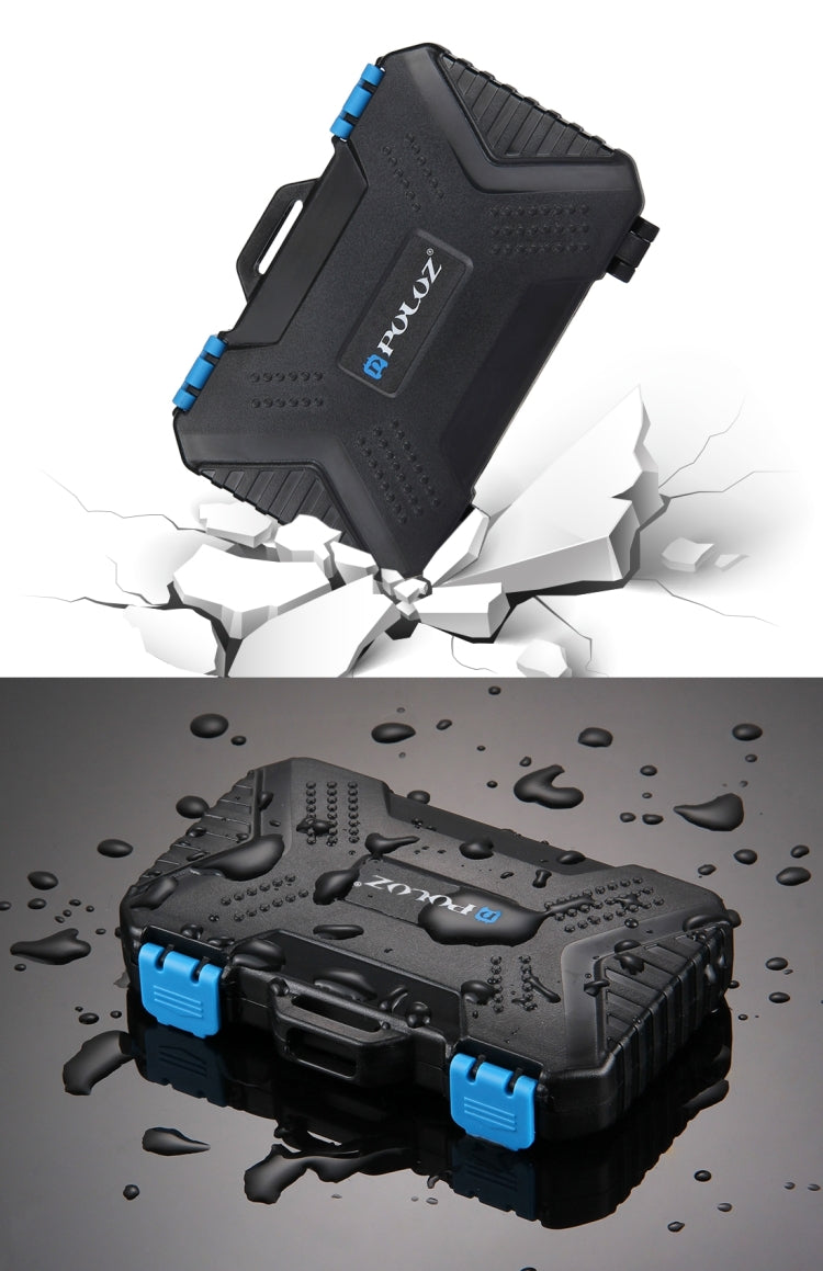 PULUZ 27 in 1 Memory Card Case for 4CF + 8SD + 9TF + 1Card PIN + 1Standard SIM + 2Micro-SIM + 2Nano-SIM