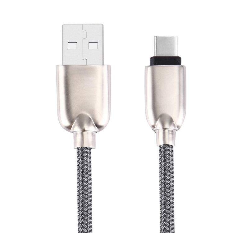 1M Woven Style Metal Head 108 Copper Cores USB-C / Type-C to USB Data Sync Charging Cable