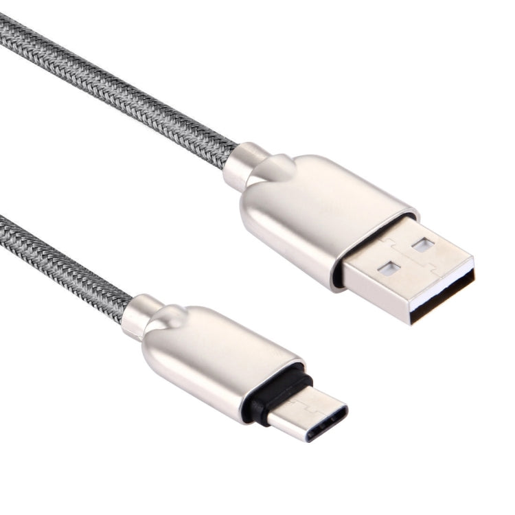 1M Woven Style Metal Head 108 Copper Cores USB-C / Type-C to USB Data Sync Charging Cable