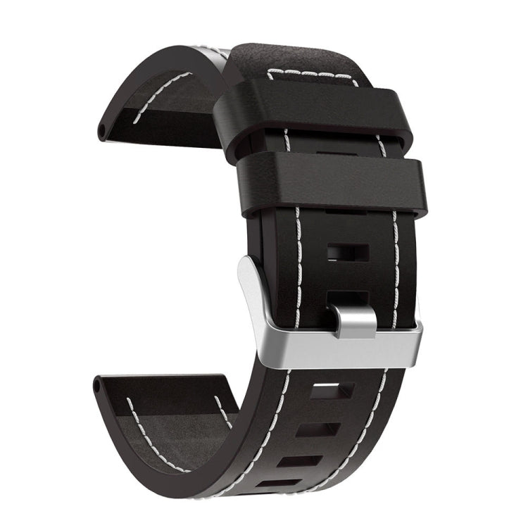 26mm Sewing Leather Steel Buckle Watch Band, For Garmin D2 Delta PX, For Garmin Tactix 7 Pro, For Garmin Tactix 7, For Garmin Fenix 7X, For Garmin Fenix 7X Solar, For Garmin Tactix Delta, For Garmin Enduro 2, For Garmin Enduro, For Garmin Fenix 6X...