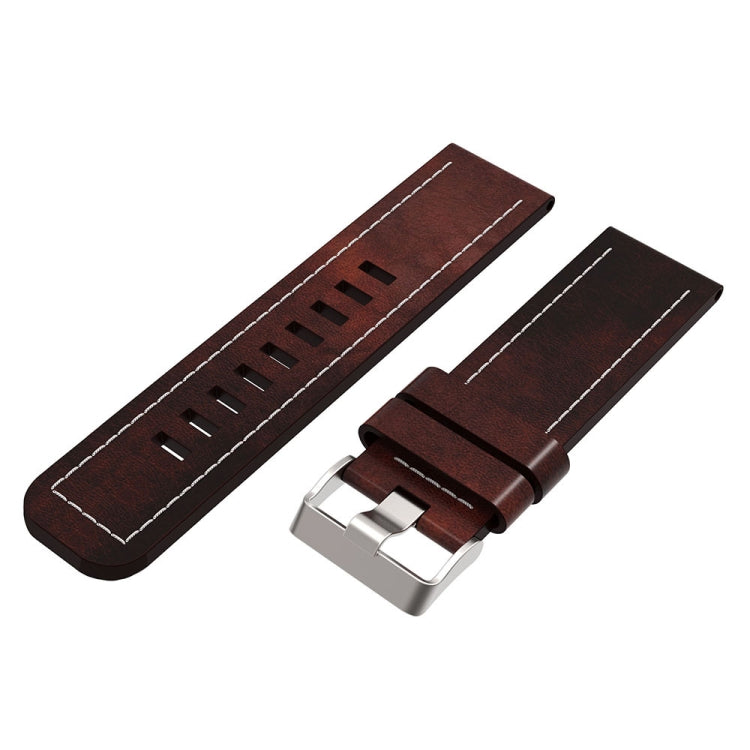 26mm Sewing Leather Steel Buckle Watch Band, For Garmin D2 Delta PX, For Garmin Tactix 7 Pro, For Garmin Tactix 7, For Garmin Fenix 7X, For Garmin Fenix 7X Solar, For Garmin Tactix Delta, For Garmin Enduro 2, For Garmin Enduro, For Garmin Fenix 6X...