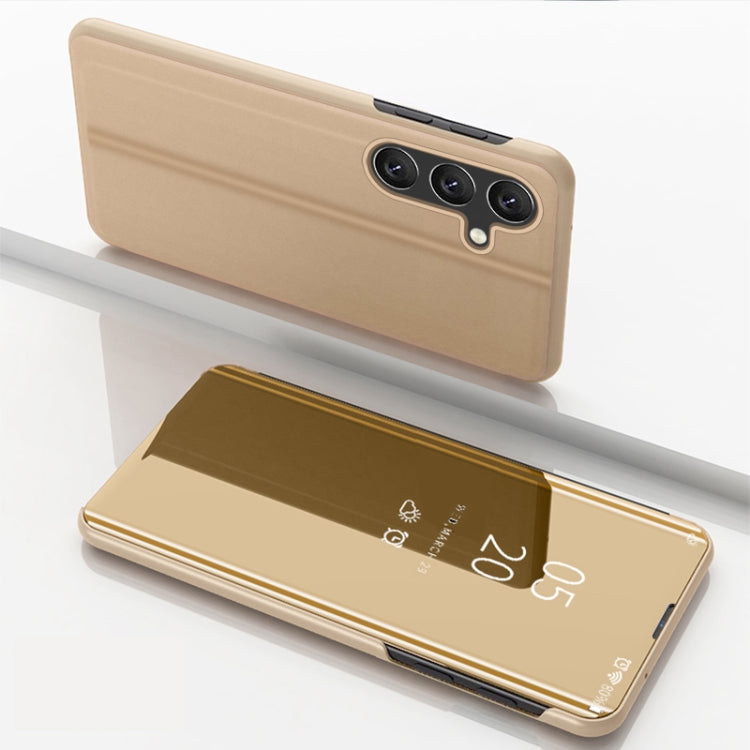 Plated Mirror Horizontal Flip Leather Phone Case with Holder, For Galaxy S24+ 5G, For Galaxy S24 5G, For Galaxy A15