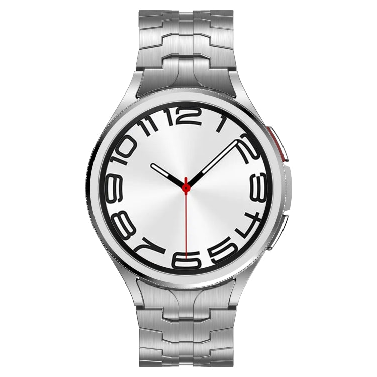 Lron Man Curved Connection Stainless Steel Watch Band, For Samsung Galaxy Watch6 Classic 43 / 47mm, For Samsung Galaxy Watch 6 40 / 44mm, For Samsung Galaxy Watch 5 40 / 44mm, For Samsung Galaxy Watch 5 Pro, For Samsung Galaxy Watch 4 40 / 44mm...