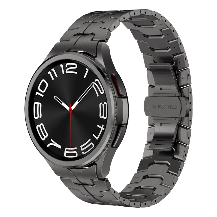 Lron Man Curved Connection Stainless Steel Watch Band, For Samsung Galaxy Watch6 Classic 43 / 47mm, For Samsung Galaxy Watch 6 40 / 44mm, For Samsung Galaxy Watch 5 40 / 44mm, For Samsung Galaxy Watch 5 Pro, For Samsung Galaxy Watch 4 40 / 44mm...