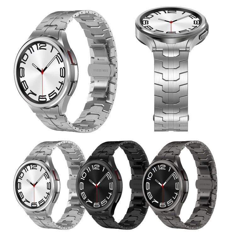 Lron Man Curved Connection Stainless Steel Watch Band, For Samsung Galaxy Watch6 Classic 43 / 47mm, For Samsung Galaxy Watch 6 40 / 44mm, For Samsung Galaxy Watch 5 40 / 44mm, For Samsung Galaxy Watch 5 Pro, For Samsung Galaxy Watch 4 40 / 44mm...