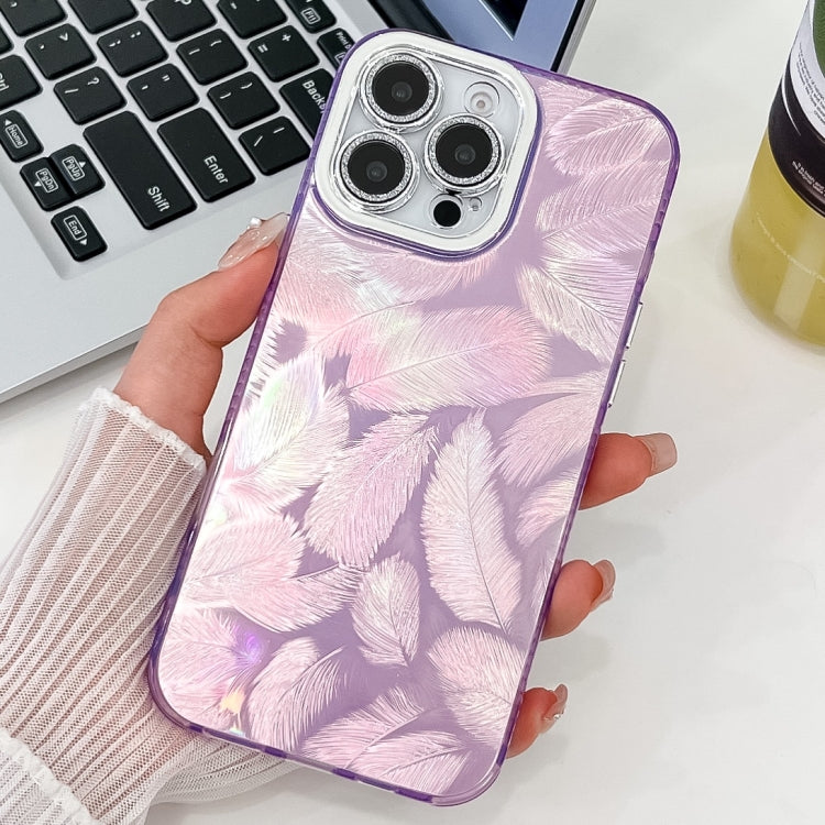 Plating Glitter Texture TPU Phone Case with Lens Film, For iPhone 15 Pro