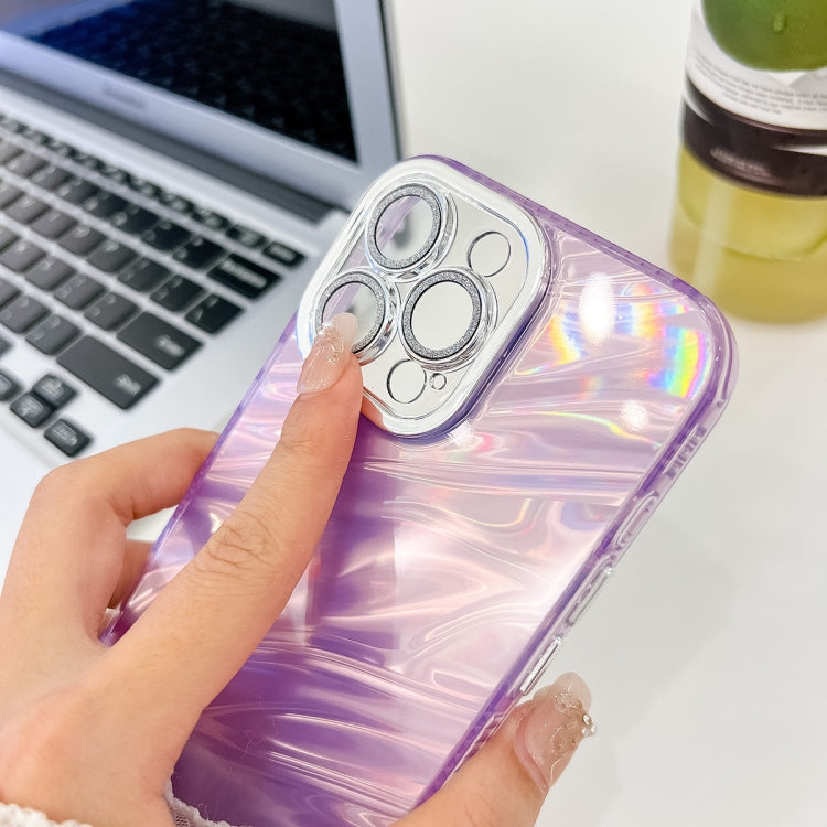 Plating Glitter Texture TPU Phone Case with Lens Film, For iPhone 15 Pro