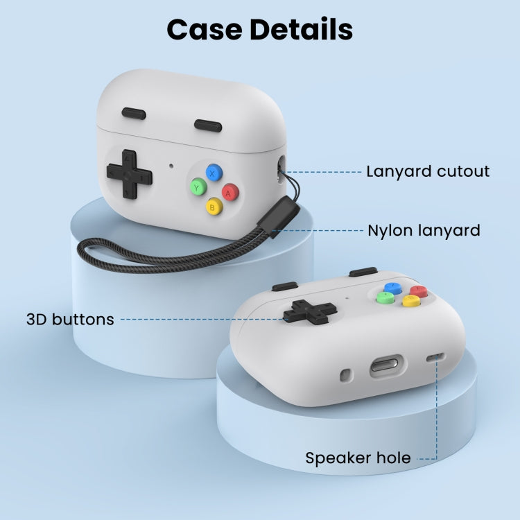 For AirPods Pro 2 AhaStyle DD04 Split Silicone Cartoon Earphone Protective Case, DD04(Blue), DD04(Green)