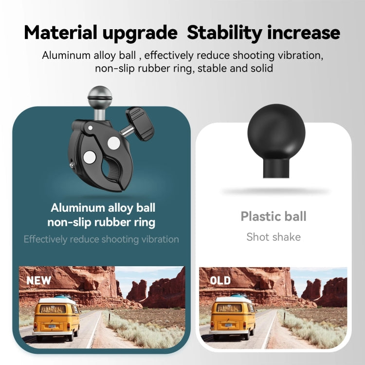 TELESIN  Aluminum Alloy Crab Claw Handlebar Tube Clamp For Sports Camera Mobile Phones, Aluminum Alloy