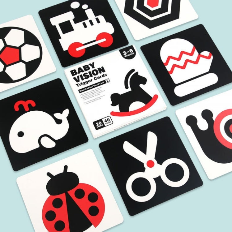 20pcs /Book Baby Early Learning Card Children Eye Care Visual Stimulation Card, Style: 3-order Color