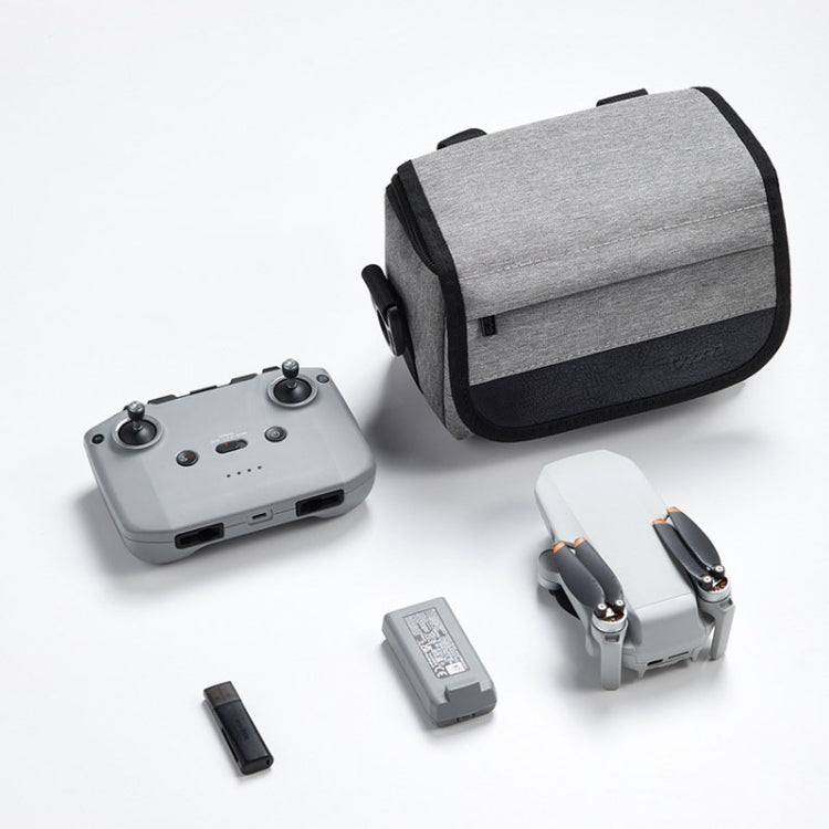For DJI Mini 4 Pro Baona BN-H016 Portable Waterproof Crossbody Drones Storage Bag, Grey, Black