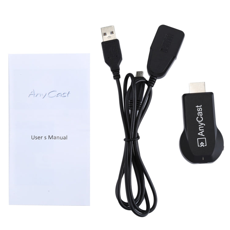 M2 Plus Wireless WiFi Display Dongle Receiver Airplay Miracast DLNA 1080P HDMI TV Stick for iPhone, Samsung, and other Android Smartphones(Black)