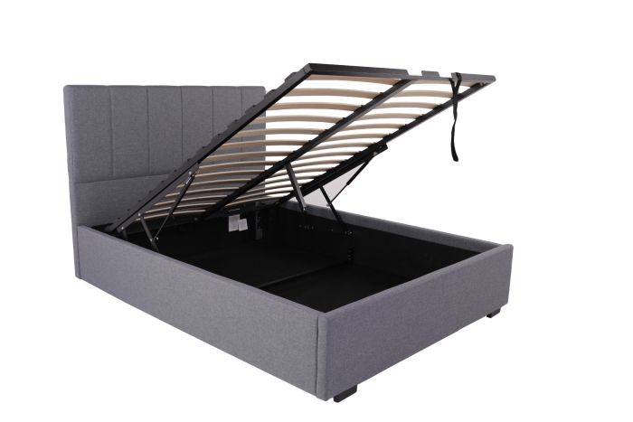 Waltz Fabric Ottoman Bed Grey