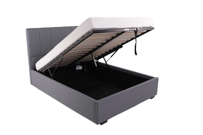 Waltz Fabric Ottoman Bed Grey