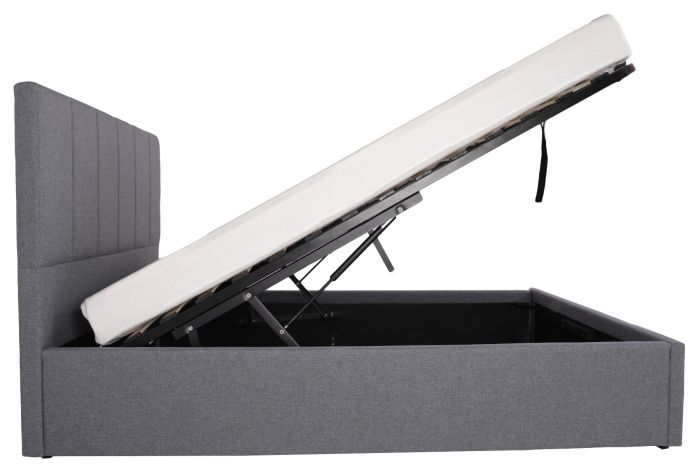 Waltz Fabric Ottoman Bed Grey