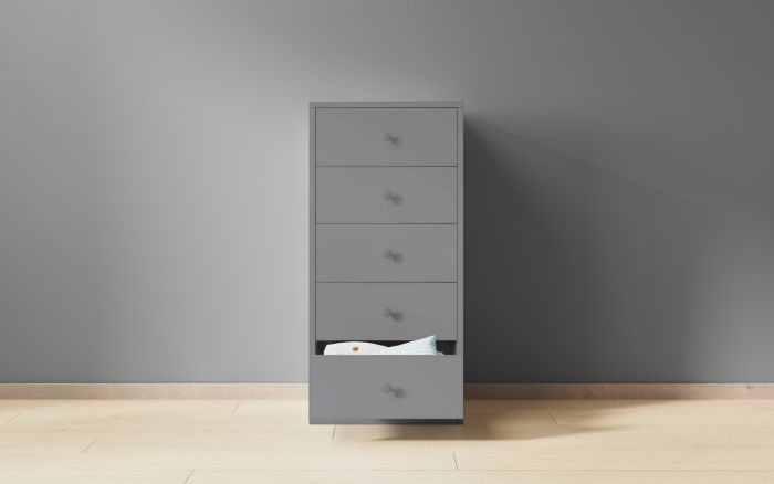 Flair Wizard Chest of 5 Drawers White